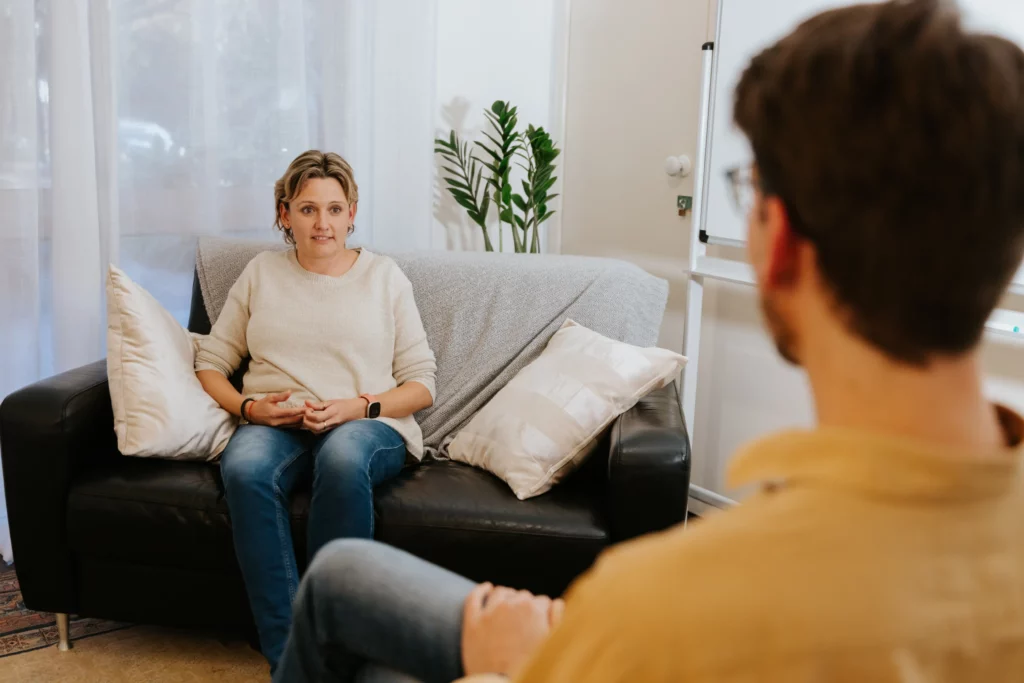 A photo of a therapy session