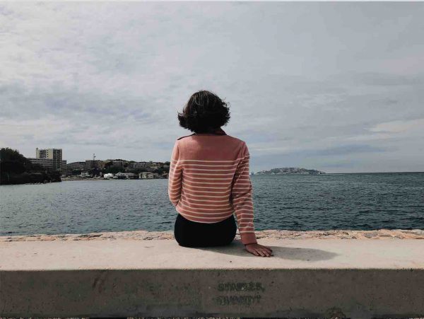 Women looking at ocean