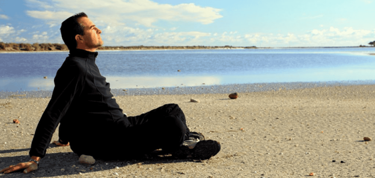 Man practising mindfulness